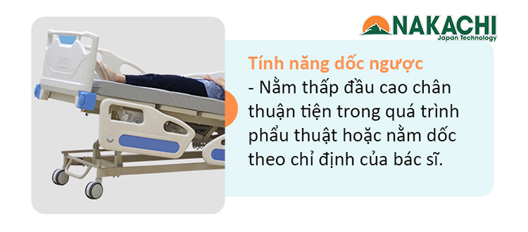 Tính năng dốc ngượi giường bệnh nhân A15